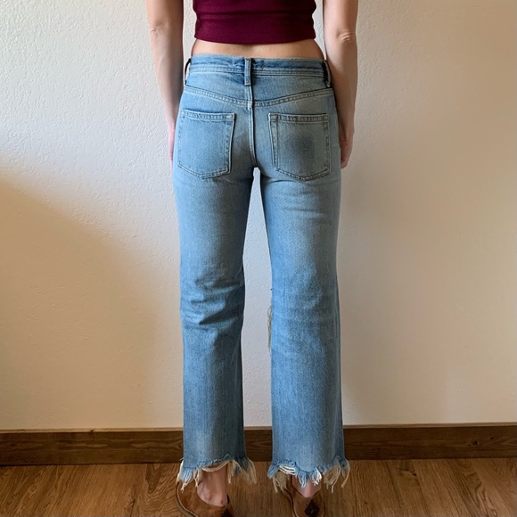 NWT Free People Maggie Mid Rise Straight Ankle Jeans Jeans Size 24 - Picture 2 of 12